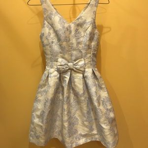 H&M Dress Size 2, Light Blue/Purple & Ivory Floral Semi-Formal